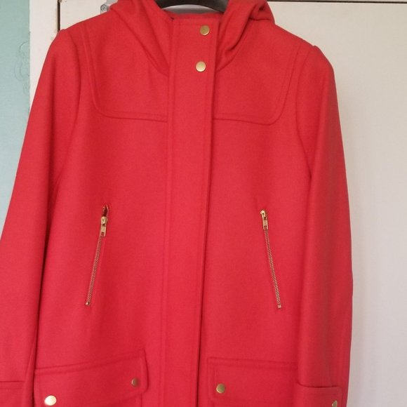 J.Crew Wool Melton Duffle Coat with Hood - Picture 2 of 11